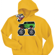 Monster Green Car bajerancka bluza dziecięca - yellow