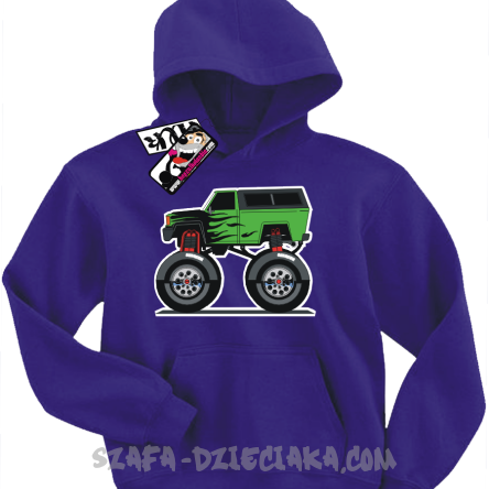 Monster Green Car bajerancka bluza dziecięca - purple