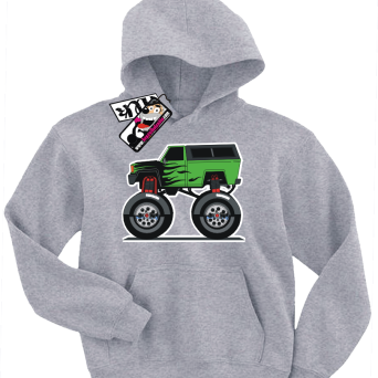 Monster Green Car - bajerancka bluza dziecięca, kod: SZDZ00125S