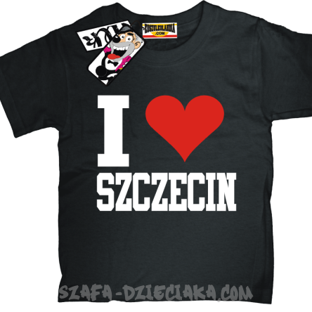 I love Szczecin dziecięca koszulka - czarny