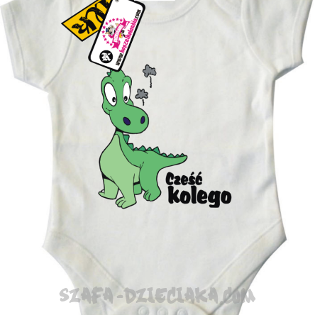Smoczek cześć kolego dziecięce body - white