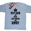 Keep calm and każdy jest królem swojej głupoty koszulka dziecięca - melanżowy
