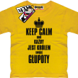 Keep calm and każdy jest królem swojej głupoty koszulka dziecięca - żółty