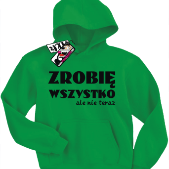 Zrobię wszystko, ale nie teraz - zabawna dziecięca bluza, kod: SZDZ00158S