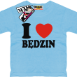 I love Będzin koszulka dziecięca z nadrukiem - błękitny