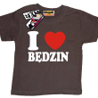 I love Będzin koszulka dziecięca z nadrukiem - brązowy