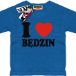 I love Będzin koszulka dziecięca z nadrukiem - niebieski