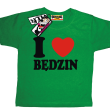 I love Będzin koszulka dziecięca z nadrukiem - zielony