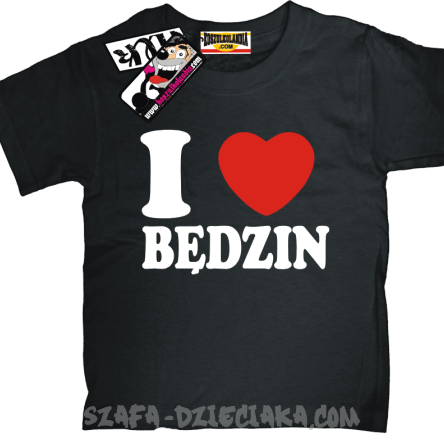 I love Będzin koszulka dziecięca z nadrukiem - czarny
