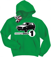 Volkswagen golf 1 - niepowtarzalna dziecięca bluza z kapturem, kod: SZDZ00070S