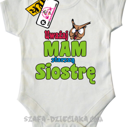 Uważaj mam starszą siostrę - super body dla Maluszka - biały
