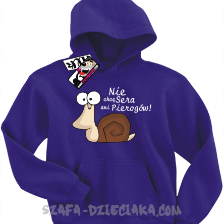Ślimak: nie chcę sera ani pierogów super bluza dziecięca - fioletowy