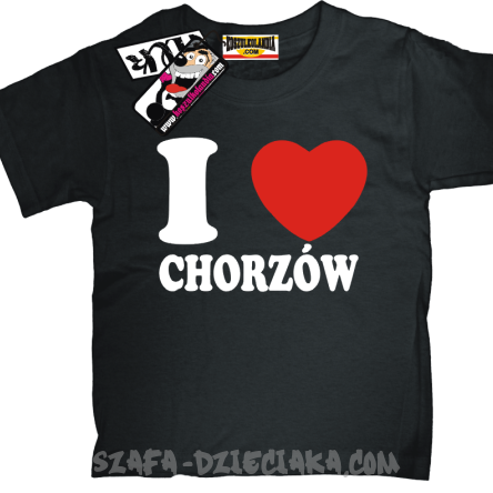 I love Chorzów super koszulka dziecięca z nadrukiem - czarny