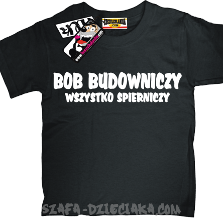 Bob budowniczy pomysłowa koszulka dziecięca - czarny