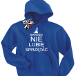 Bardzo nie lubię sprzątać świetna bluza dziecięca z nadrukiem - niebieski