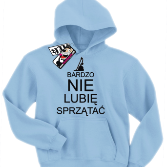 Bardzo nie lubię sprzątać - świetna bluza dziecięca z nadrukiem, kod: SZDZ00147S