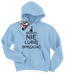 Bardzo nie lubię sprzątać - świetna bluza dziecięca z nadrukiem, kod: SZDZ00147S
