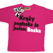Krąży pogłoska, że jestem boska super koszulka dla dziewczynki - pink