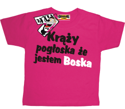Krąży pogłoska, że jestem boska - super koszulka dla dziewczynki, kod: SZDZ00155K