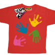 Łapki z farby śmieszna koszulka dziecięca - czerwony