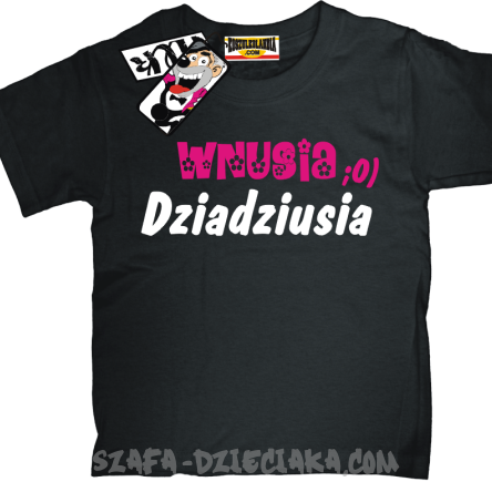 Wnusia dziadziusia niepowtarzalna koszulka dziecięca - czarna