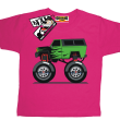 Monster green car koszulka dla chłopczyka - pink
