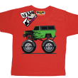 Monster green car koszulka dla chłopczyka - red