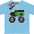 Monster green car koszulka dla chłopczyka - sky blue
