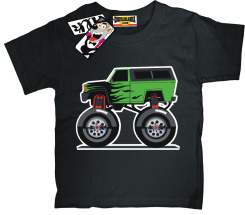 Monster green car - koszulka dla chłopczyka, kod: SZDZ00125K