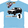 Volkswagen golf1 wyjątkowy tshirt dziecięcy - błękitny