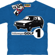 Volkswagen golf1 wyjątkowy tshirt dziecięcy - niebieski