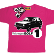 Volkswagen golf1 wyjątkowy tshirt dziecięcy - różowy