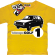 Volkswagen golf1 wyjątkowy tshirt dziecięcy - żółty