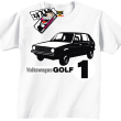 Volkswagen golf1 wyjątkowy tshirt dziecięcy - biały