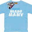 Powered by mleko mamy zabawny dziecięcy tshirt - błękitny