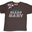 Powered by mleko mamy zabawny dziecięcy tshirt - brązowy