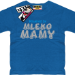 Powered by mleko mamy zabawny dziecięcy tshirt - niebieski