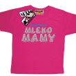 Powered by mleko mamy zabawny dziecięcy tshirt - różowy