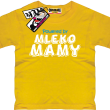 Powered by mleko mamy zabawny dziecięcy tshirt - żółty