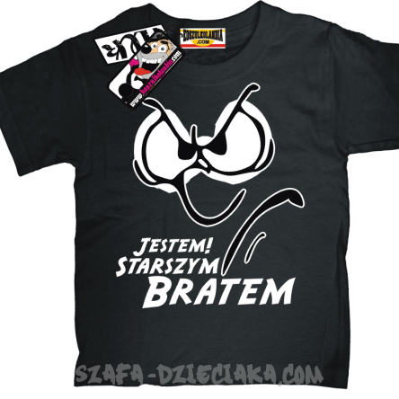 Jestem starszym bratem super tshirt dziecięcy - black