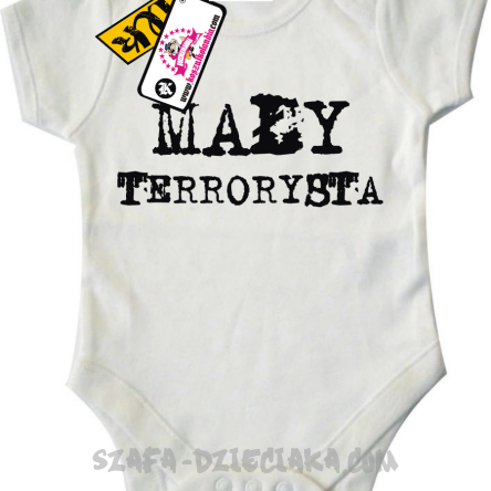 Mały terrorysta oryginalne body dla dziecka - biały