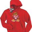 Miś z serduszkiem kocham Cię dziecięca bluza z nadrukiem - czerwony