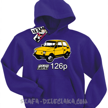 Mały Fiat 126p odlotowa bluza dziecięca - fioletowy