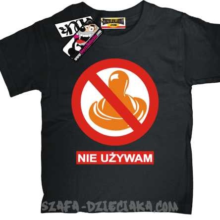 nie używam smoczka koszulka dla dziecka - czarna