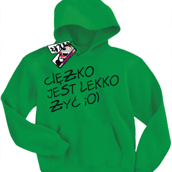 Ciężko jest lekko żyć - zabawna dziecięca bluza z kapturem, kod: SZDZ00118S