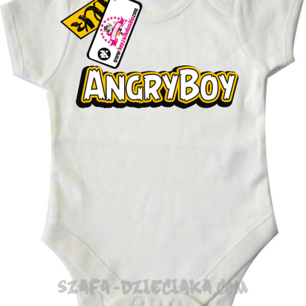 Angryboy - świetne dziecięce body - white