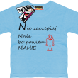 Nie zaczepiaj mnie bo powiem mamie zabawna dziecięca koszulka - błękitny