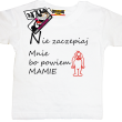 Nie zaczepiaj mnie bo powiem mamie zabawna dziecięca koszulka - biały