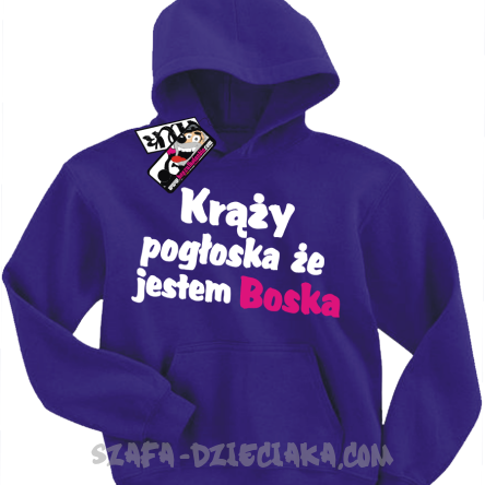 Krąży pogłoska, że jestem boska super bluza dla dziewczynki - purple