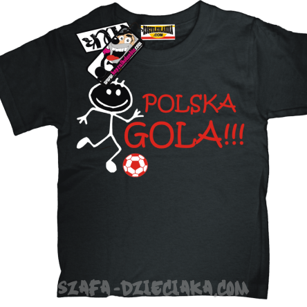 Polska gola koszulka dla małego kibica - czarna